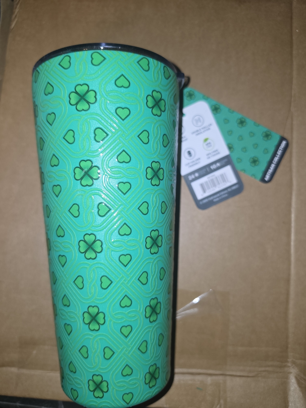 Hydropeak 32oz Green Clover Pattern Stainless Tumbler -